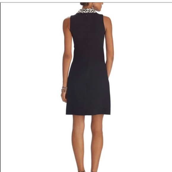 {WHBM} Black Sleeveless Detachable Collars Shift Dress Size 6 - Picture 6 of 9